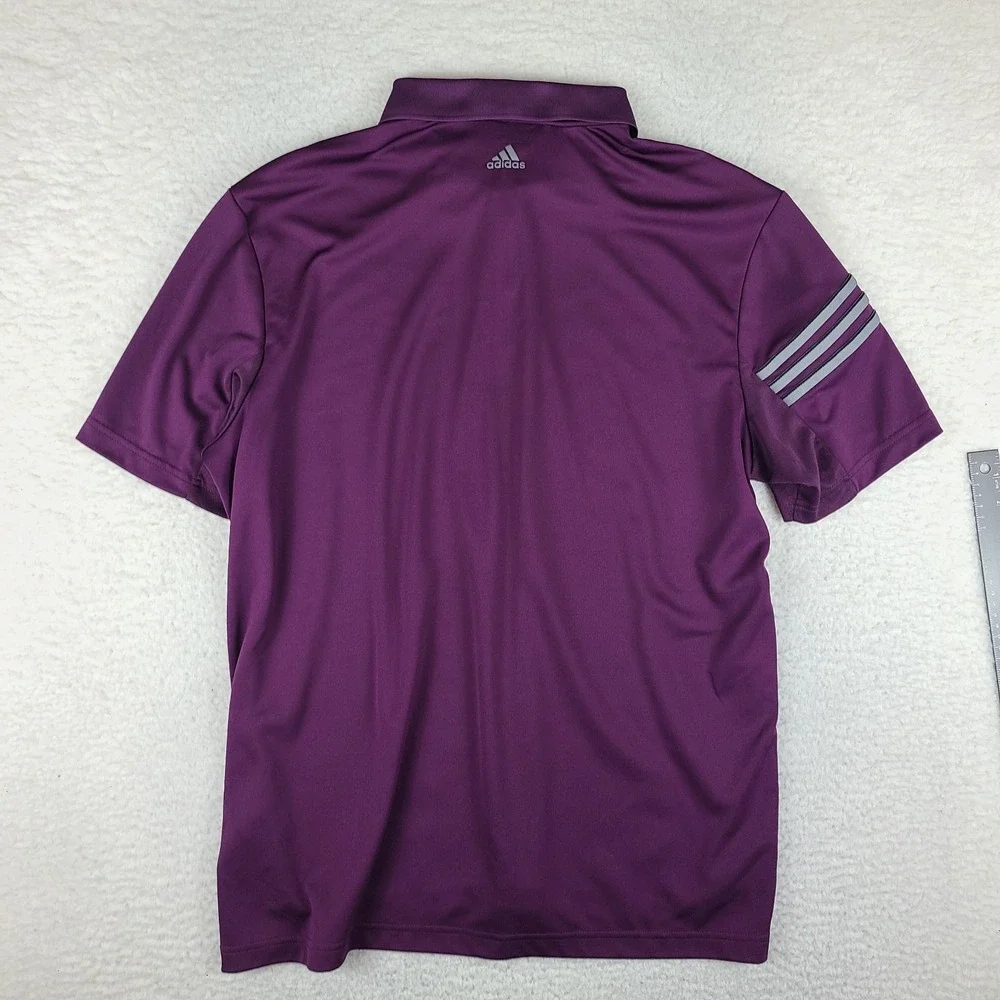 Adidas Polo Shirt Mens XL Purple Climacool Solid Golf Performance Short Sleeve